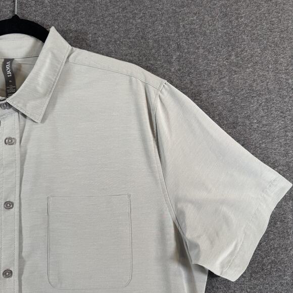 Vuori Shirt Mens Extra Large Gray Short Sleeve Button Down Stretch Performance - Picture 7 of 11